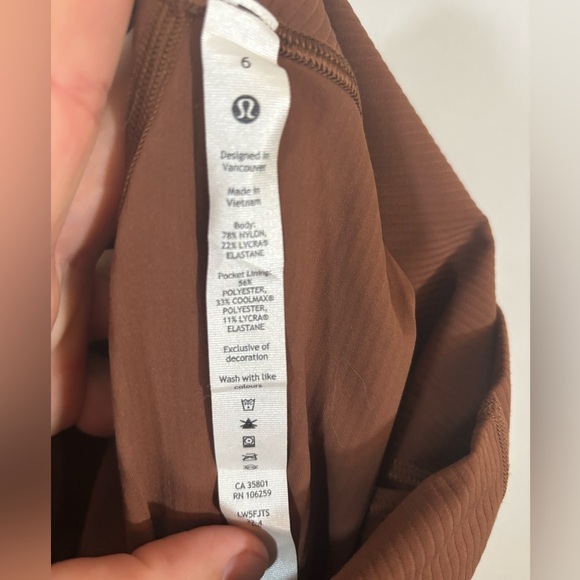 Lululemon Wunder Train Ribbed High Rise Tight 25” Brown Size 6 - Picture 6 of 13